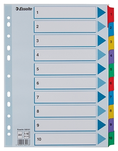 Esselte Register Mylar karton A4 1-10