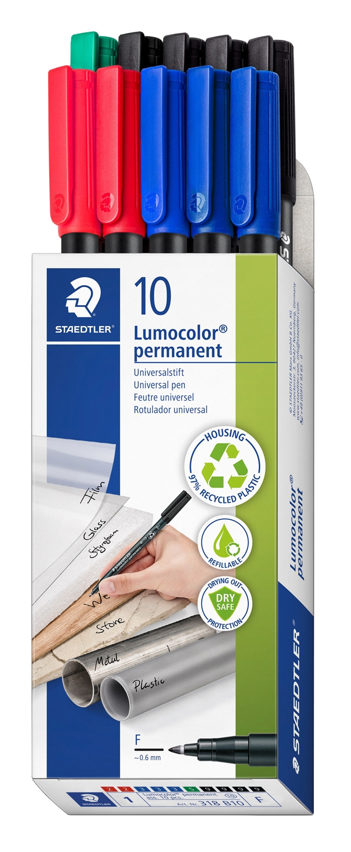 Staedtler Marker Lumocolor Perm 0,6mm assortiment (10)