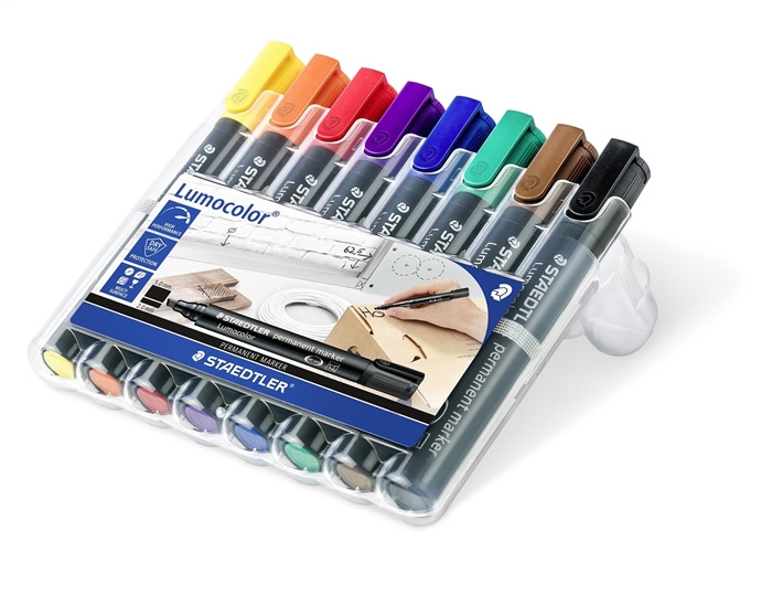 Staedtler Marker Lumocolor Perm schuin 2-5mm assortiment (8)