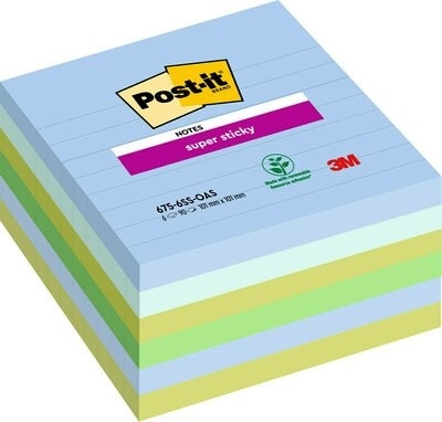 3M Post-it notes super sticky 101 x 101 lined Oasis - 6 pack

3M Post-it notitieblaadjes super plakkerig 101 x 101 gelinieerd Oasis - 6 stuks