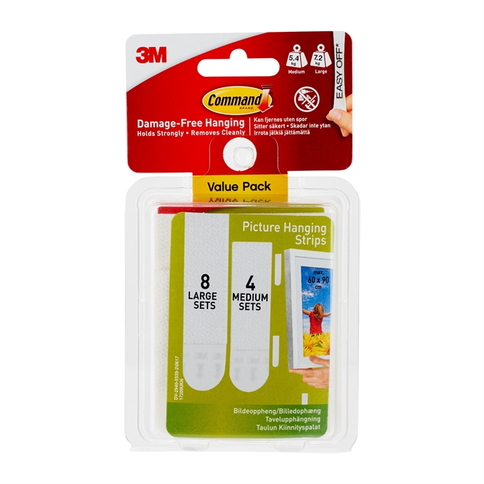 3M Command strips voor het ophangen van foto\'s Value Pack, wit