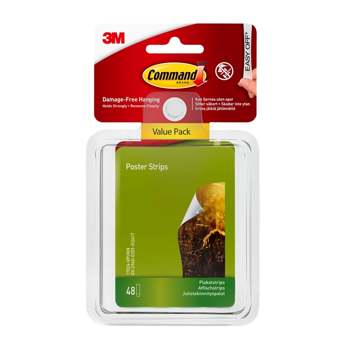 3M Command Poster Strips Value Pack 17024-VP: 
3M Command Poster Strips Waardepakket 17024-VP