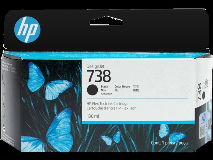 HP 738 130 ml Zwart DesignJet Inktcartridge