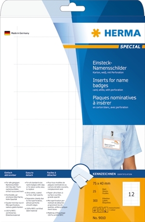 HERMA naamlabels geperforeerd 75 x 40 mm, 300 stuks.