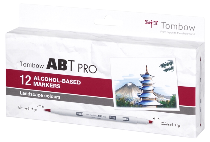 Tombow Marker alcohol ABT PRO Dual Brush 12P-4 Lndscape (12) 

Tombow Marker alcohol ABT PRO Dual Brush 12P-4 Lndscape (12)