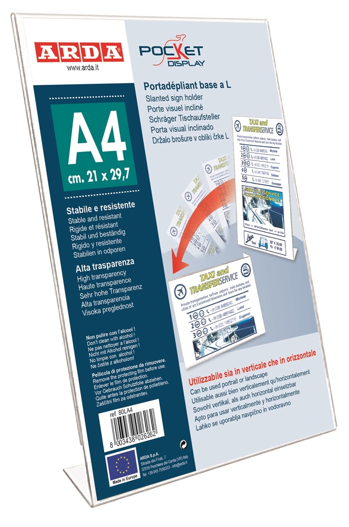 Arda Skiltehouder A4 L-standaard