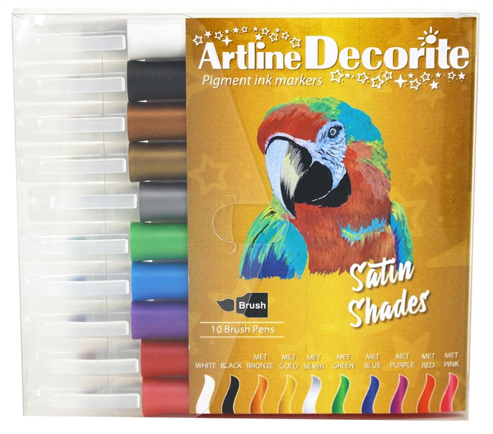 Artline Decorite penseel metallic 10-delige set.