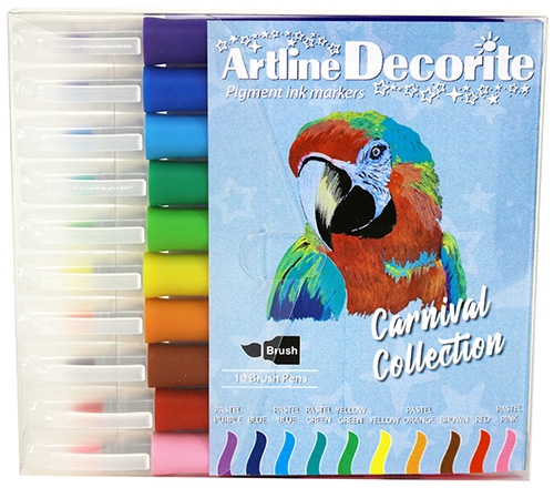 Artline Decorite borstel pastel 10-delige set