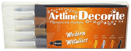 Artline Decorite penseel Moderne metallic 4-delige set