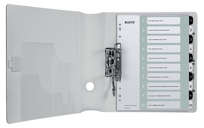 Leitz Register bedrukbaar PP A4+ 1-10 wit/zwart