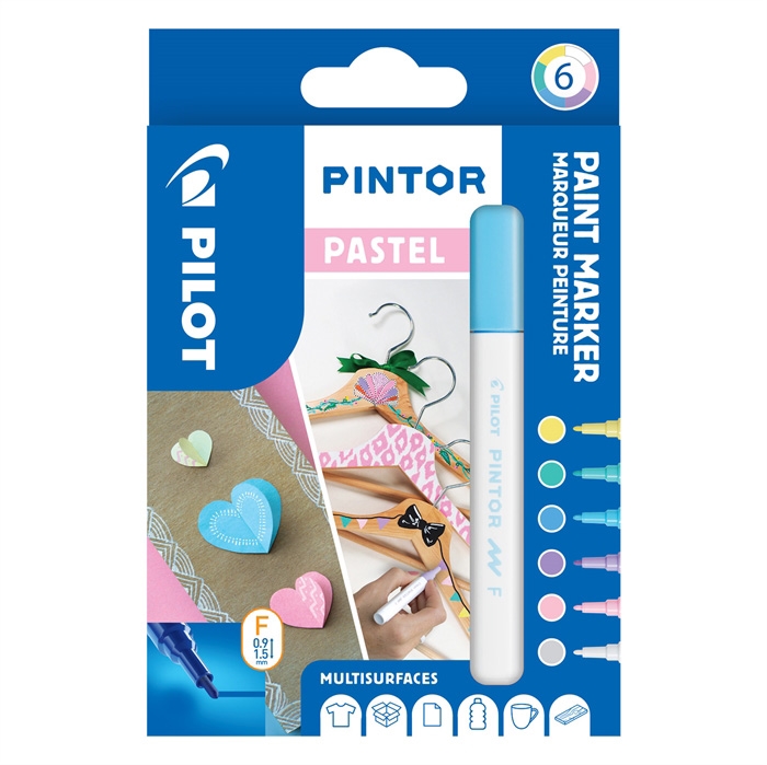 Pilot Marker Pintor Fijne Pastel Mix 1,0 assortiment (6)