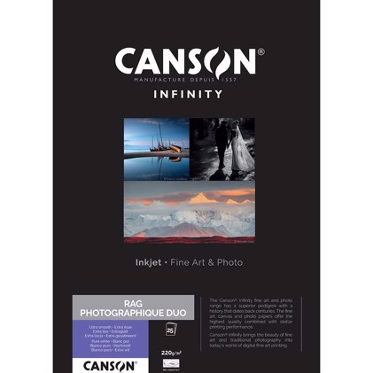 Canson Rag  Photographique Duo 220 gms A4, 25 vellen