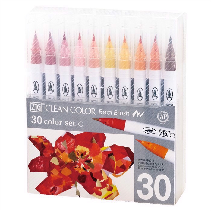 ZIG Clean Color Pensel Pen Set C met 30 stuks