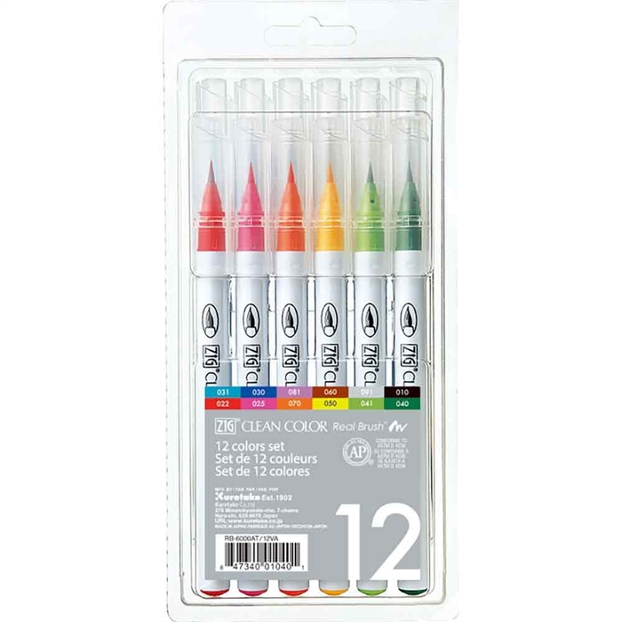 ZIG Clean Color Penseel Pen Set met 12