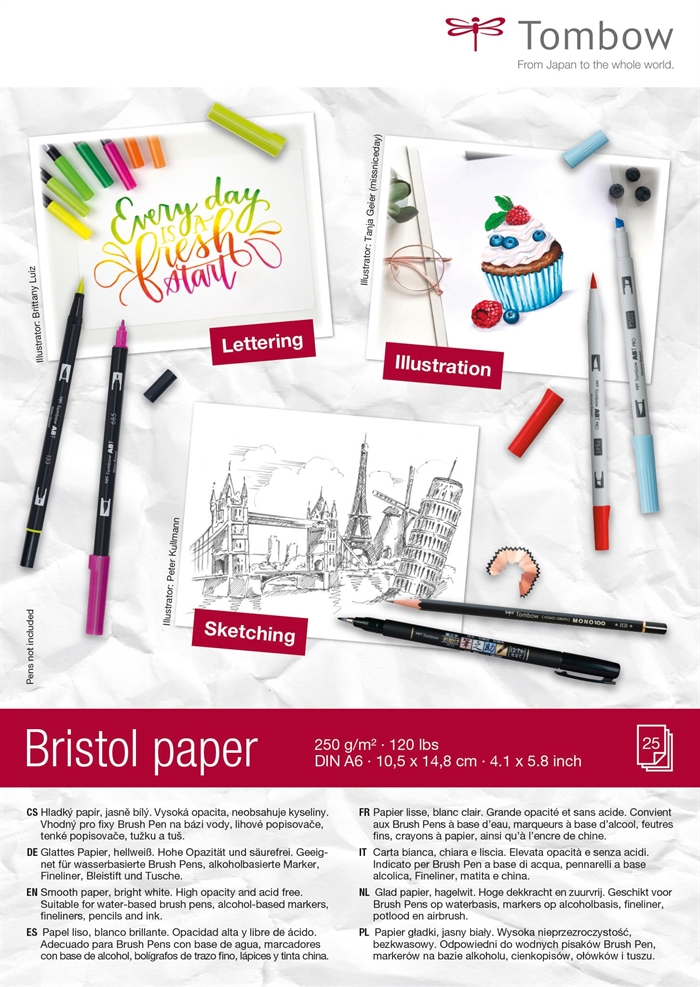 Tombow Schetsblok Bristol A6 250g 25 vellen